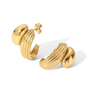 18K Gold Chic Minimalist Earrings*Stud Earrings*Unique Earrings*Waterproof